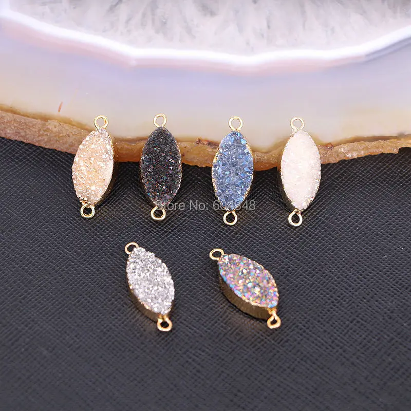 10 шт. титановые кварцевые соединительные бусины овальная форма драгоценные