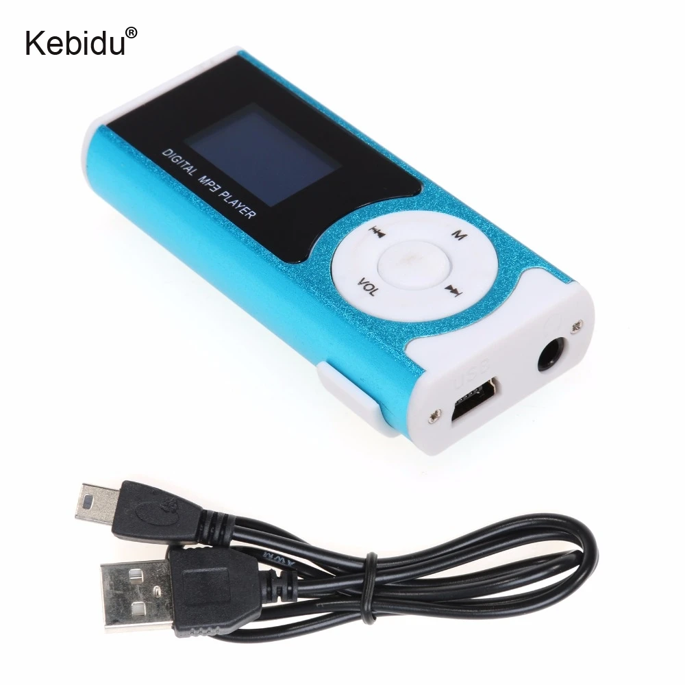 Портативный mp3 плеер kebidu с usb зажимом и ЖК экраном Поддержка Micro TF карты повторная
