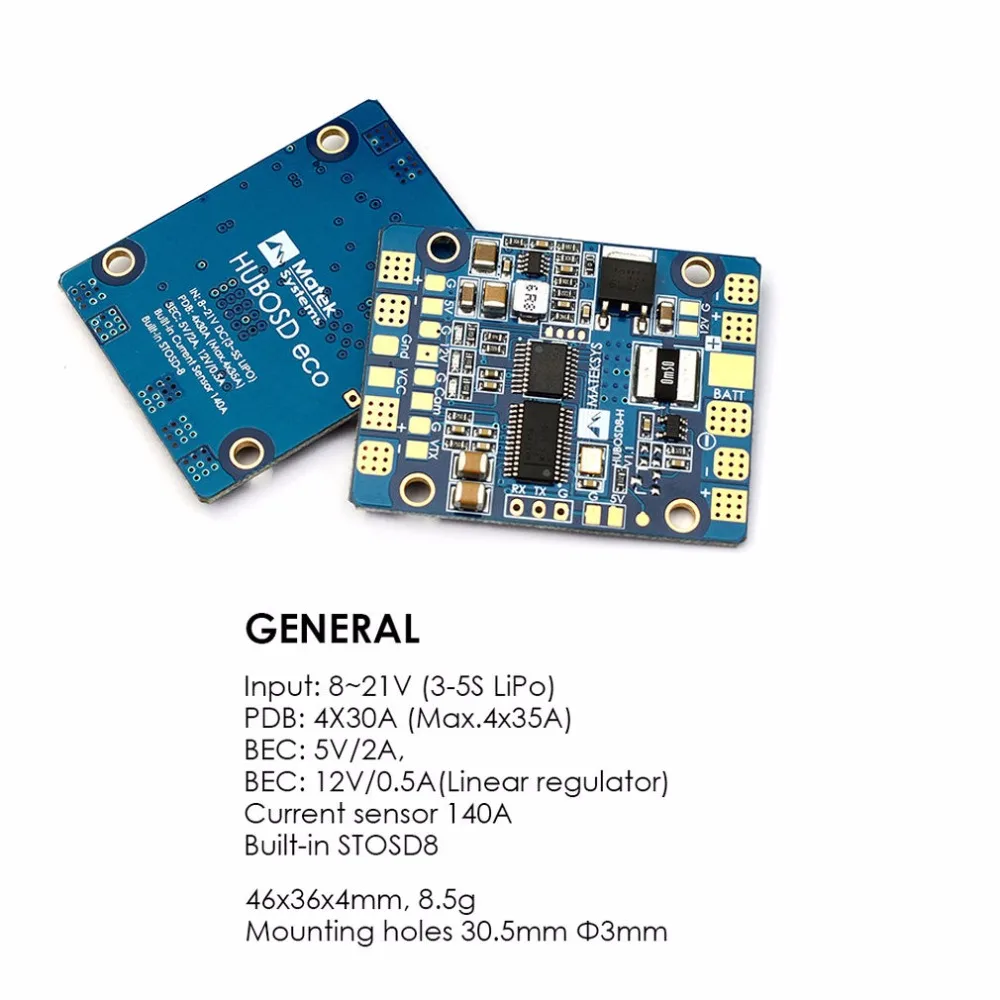 Распределительная плата HUBOSD eco H PDB STOSD8, датчик тока BEC 5 в 12 В