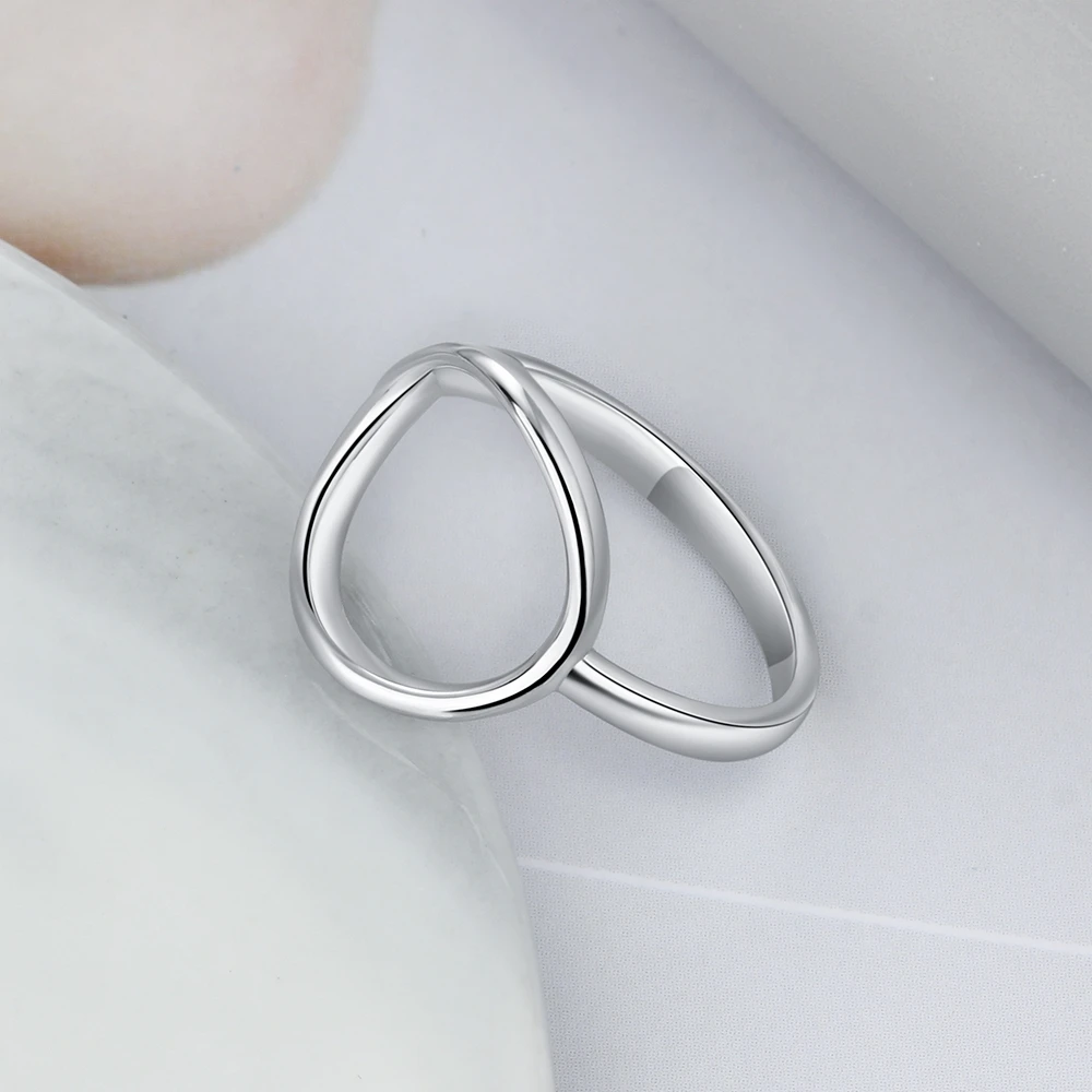 JewelOra простой Стиль натуральная 925 Стерлинговое Серебро Круглый Кольца для женщин