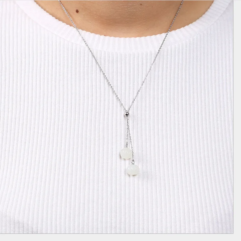 Uglyless Real 925 Sterling Silver Natural Jade Pumpkin Pendants With Chains Handmade Gemstones Necklaces Tassel Chokers Bijoux | Украшения