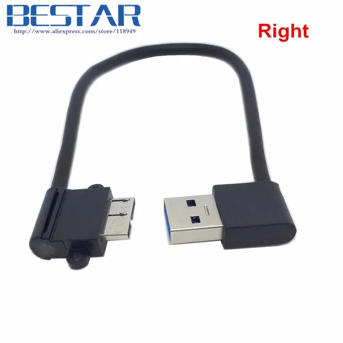 Левый и правый угловой 90 градусов USB3.0 USB 3 0 A папа к Micro B кабель для Galaxy Note3 N9000 N900 & S5
