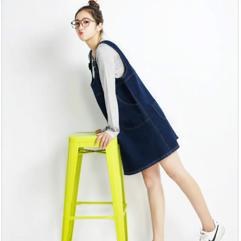 Весенне-летняя осенняя одежда для беременных женщин свободная джинсовая юбка