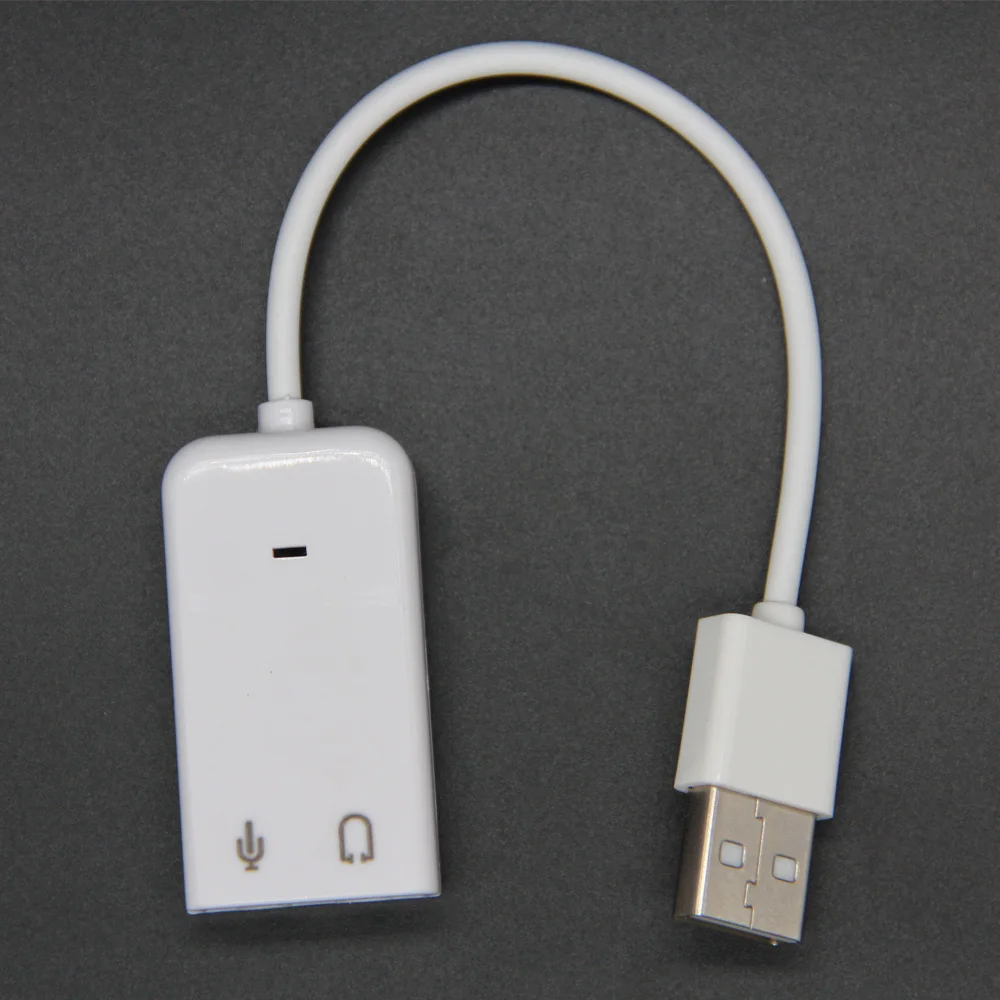 3D Белый 2 0 Виртуальный 7 1 канальный Внешний USB Аудио Звуковая карта адаптер