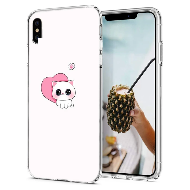 Case For iPhone 7 8 Plus 6 6S/6 Soft TPU Cover Design Cat Cartoon Bear X XS XR Max Phone Back Fundas Q195 |