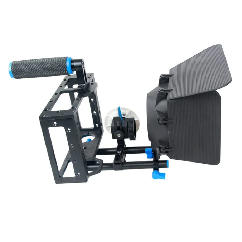 Ручной комплект DSLR Rig 3 в 1 клетка для камеры + Follow Focus Матовая коробка Canon 5D2 5D3 6D 7D 60D