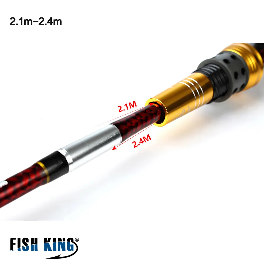 FISH KING карбоновая жесткая рыболовная удочка для приманки брендовая супер 2 1 М/2 4 м