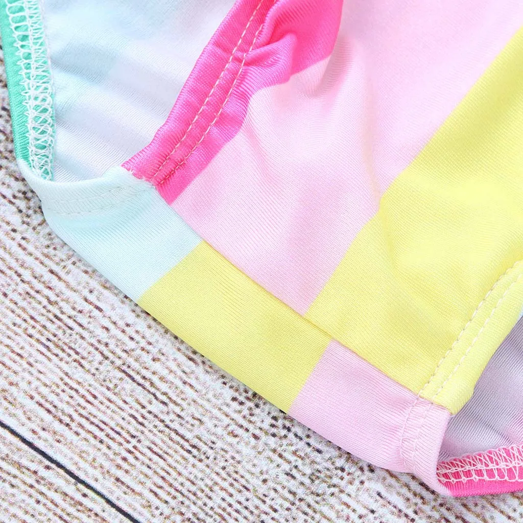 SAGACE/радужный купальный костюм для маленьких девочек с большим бантом Милый