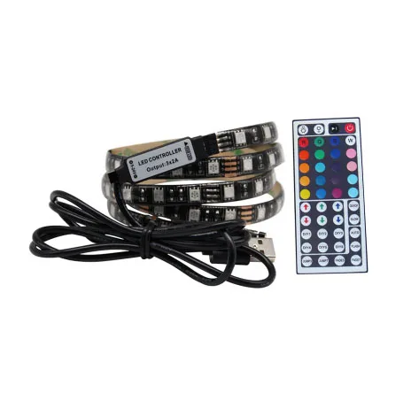 USB 5 В RGB Светодиодные ленты 5050 cri90 LED Клейкие света 10 мм для ТВ Задний план