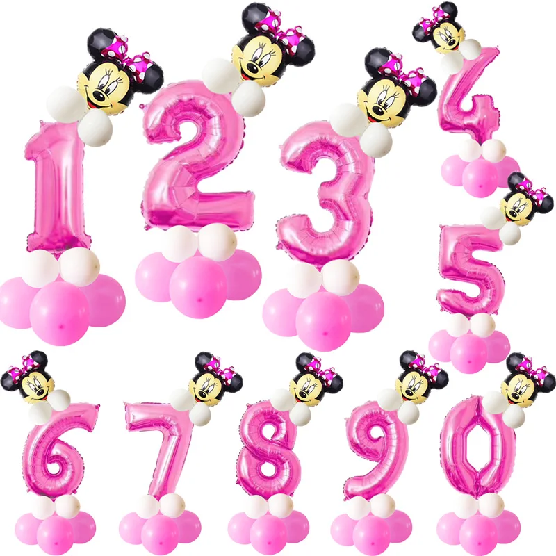 Воздушный шар розовый синий 32 дюйма номер 1 2 3 фольга воздушный детский душ день