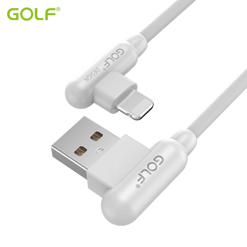 GOLF 90 градусов правый угол 2.4A Быстрая зарядка USB кабель для синхронизации данных