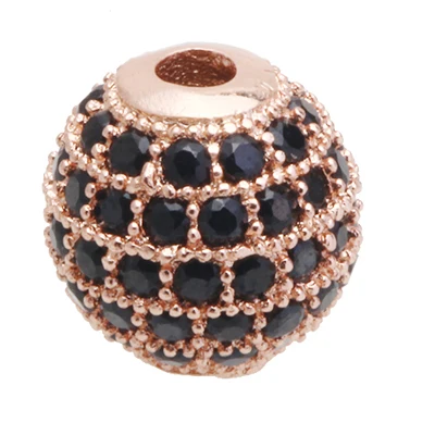 AB01C(8MM)-Rose gold Бусины для изготовления ювелирных изделий Кристалл CZ Геометрическая Корона Леопард шлем Череп Круглые бусины для изготовления ювелирных изделий DIY браслет - Цвет: AB01C(8MM)-Rose gold