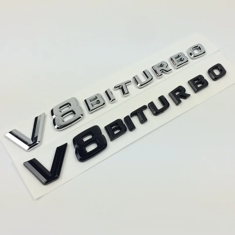 V8 V12 Biturbo эмблема значок наклейка 3D Автомобильная логотип для Benz BMW VW Hyundai Mazda Opel Skoda