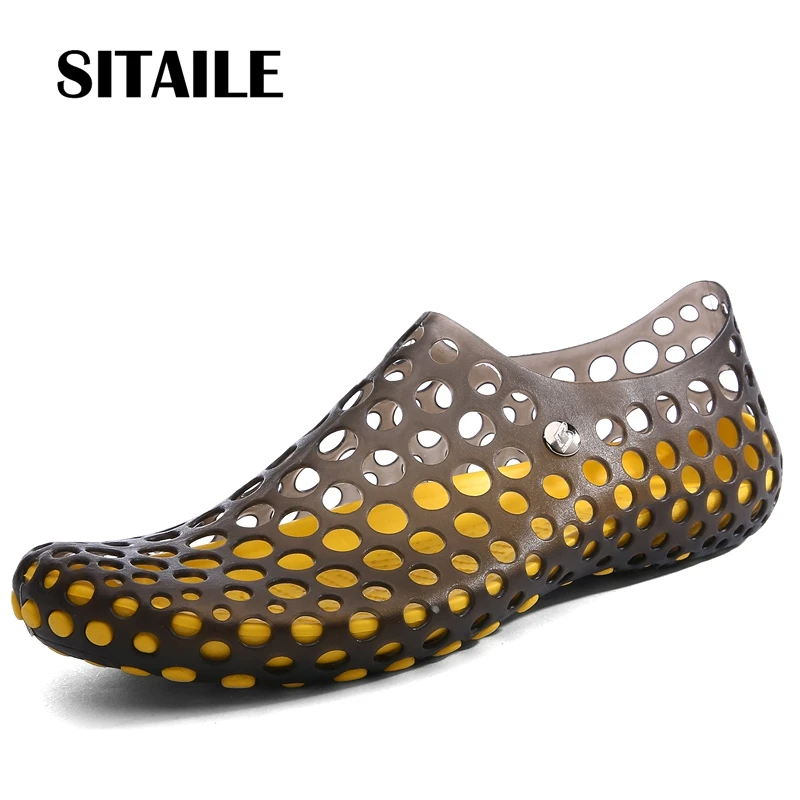 SITAILE 2017 Лучшие Продажи Марка Повседневная Пляжные Тапочки Твердые Slip On PVC Удобные