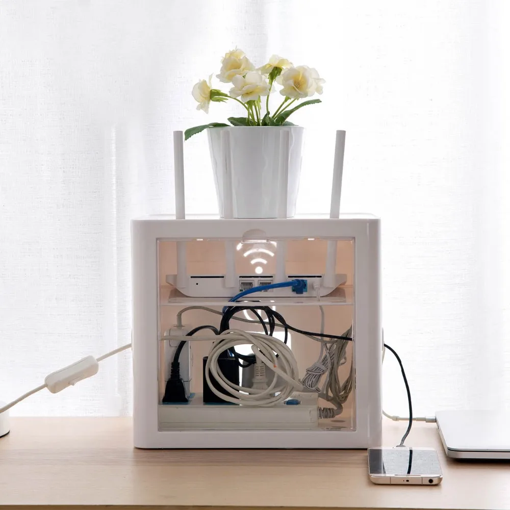 OTHERHOUSE Беспроводной Wi-Fi маршрутизатор коробка для хранения кабель Разъем Питания Провод Органайзер коробка для хранения полка Защита оболочки офис