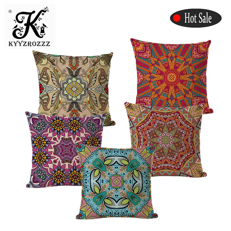 Цветочный принт богемный стиль наволочка для спальни автомобиля хлопково