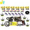 6 players kit 4 проигрывателя, 6 игроков, набор для рыбалки, английская версия 35 в 1, мульти игровая доска 12 В, светодиодный джойстик, кнопочные провода, блок питания - Цвет: 6 players kit