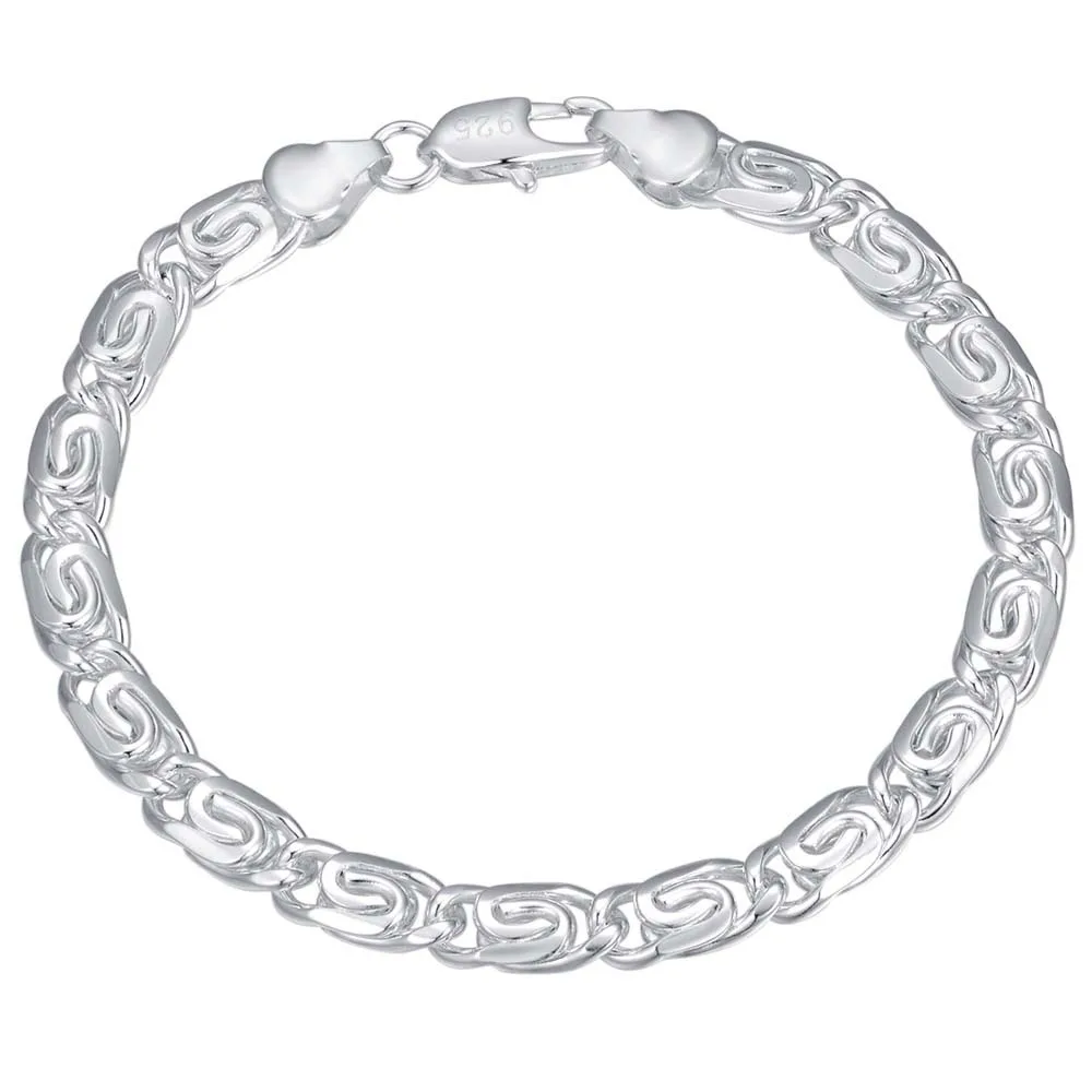 Модные ювелирные изделия посеребренные браслеты для женщин и мужчин 6 мм WAB148|mens