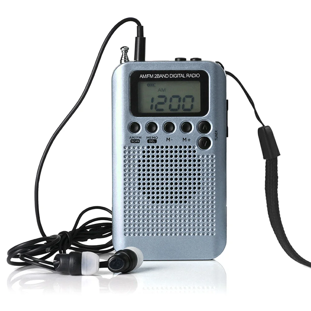 Портативное радио AM FM цифровой мини-радиоприемник с USB перезаряжаемой батареей и наушниками радио рекордер для музыкального плеера
