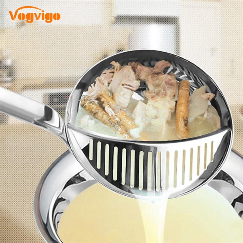 VOGVIGO новые инструменты для приготовления пищи фильтрационная ложка для супа 2 в 1 с длинной ручкой половник-дуршлаг столовая посуда Креативные кухонные аксессуары