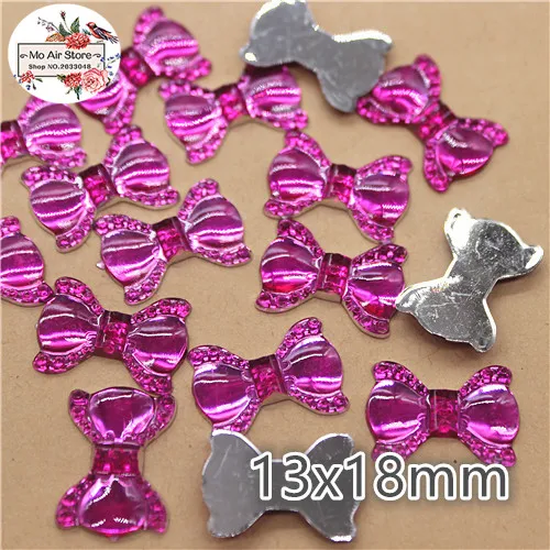 hot pink 100pcs 13x18 мм 100 шт. Разноцветные лук Акриловые стразы грани камней кабошон Стразы Украшения для самодельного изготовления - Цвет: hot pink 100pcs