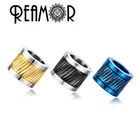 Цилиндрический бисер из нержавеющей стали REAMOR, бисер серебряного цвета из Твила синегочерного цвета, для изготовления ювелирных изделий