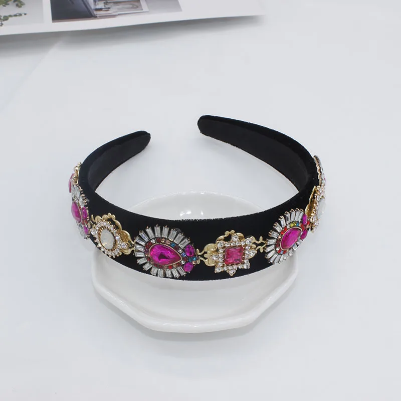 Tiaras and Crowns Vintage Baroque Headband Rhinestone Crystal Flower Bridal Hairband Jewelry Headdress Wedding Hair Accessories | Украшения