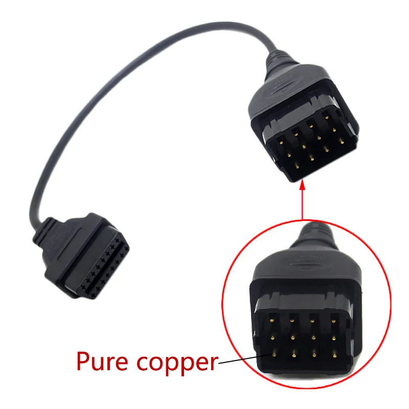 Газ 12Pin к OBD2 OBD 2 II 16Pin мужчин и женщин грузовик диагностический кабель может
