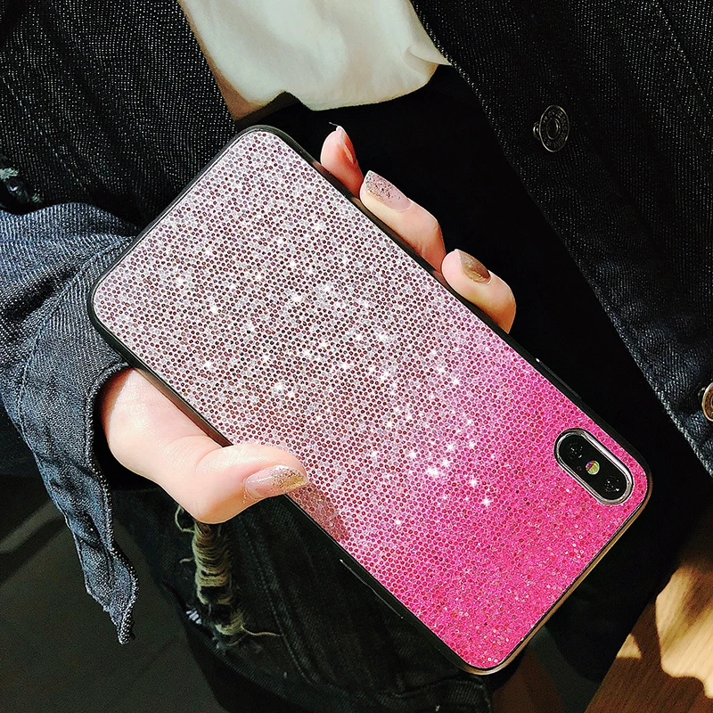 Чехол для iPhone X Xr Xs максимальный чехол корейский Блестящий градиентный цвет