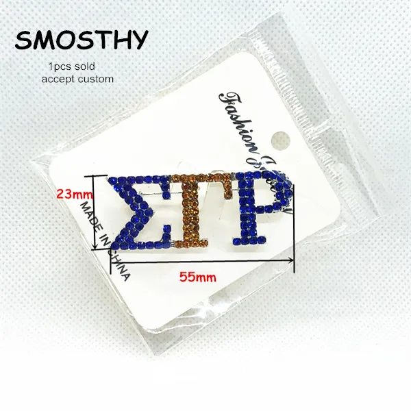 two colors SGR прямоугольник брошка из горного хрусталя для женщин sigma гамма rho Кристалл нагрудные для ношения женское братство украшения 1 шт., OGB045 - Окраска металла: two colors