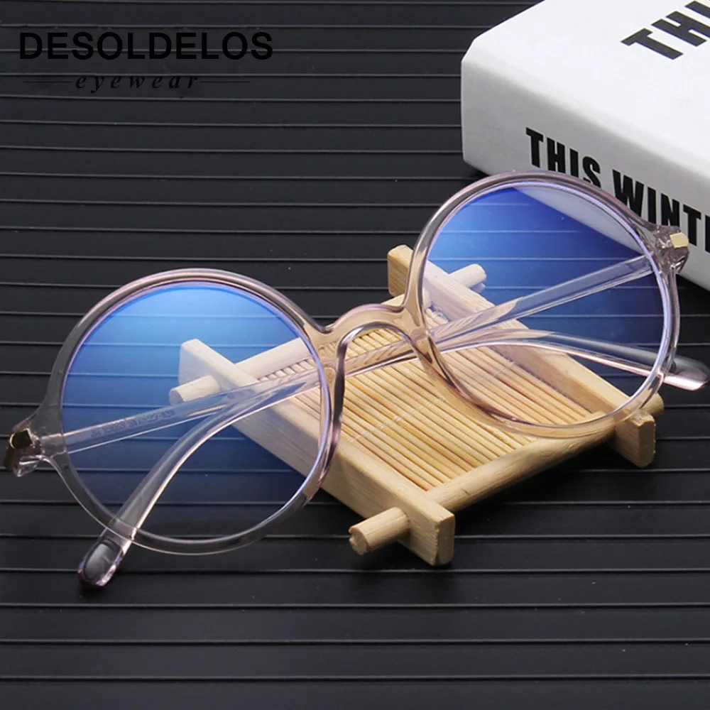 

2019 Round Glasses Transparent Frame Fashion Men Gaming Glasses Brand Designer Women Pink Optical Eyeglasses Frames with box