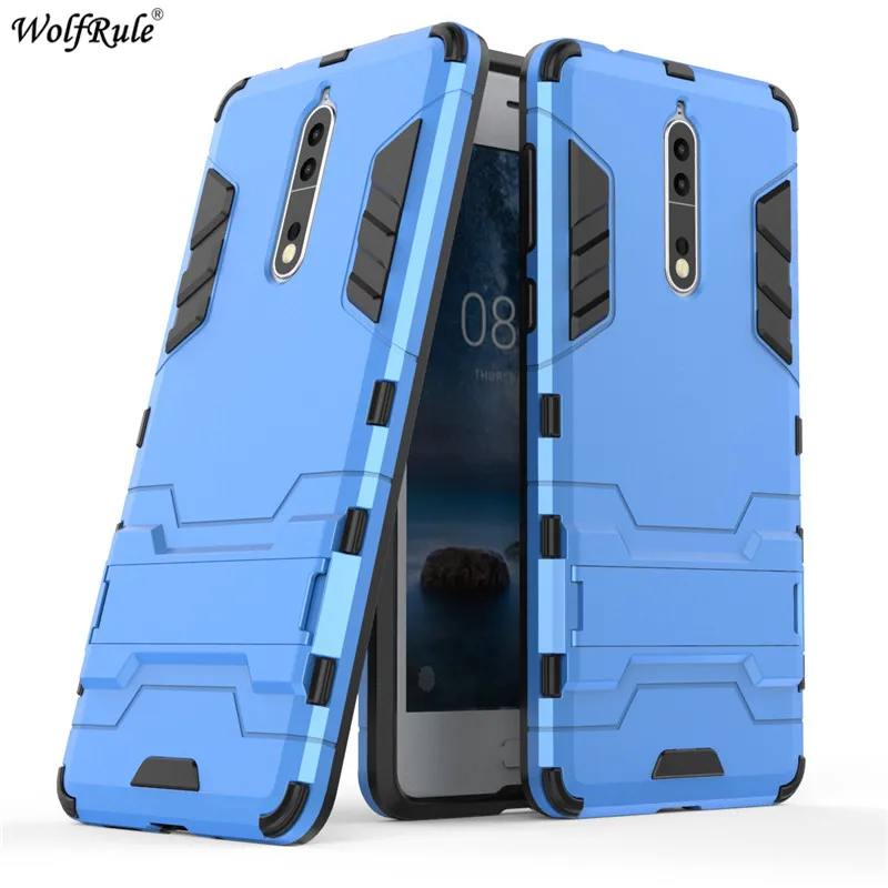 WolfRule For Cover Nokia 8 Case Soft Silicone &amp PC Holder Anti knock Phone Shell Nokia8 5.3'' |