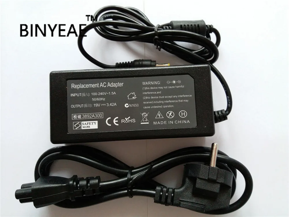

19V 3.42A 65W Universal AC Adapter Battery Charger for Emachines E627 E630 E720 E725 E727 E732 with Power Cable Free Ship