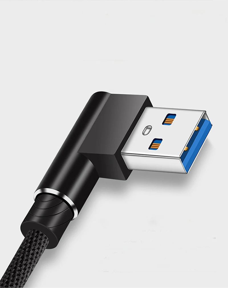 USB3.1 Тип C Плетеный 90 градусов быстрое зарядное устройство Быстрая зарядка линия