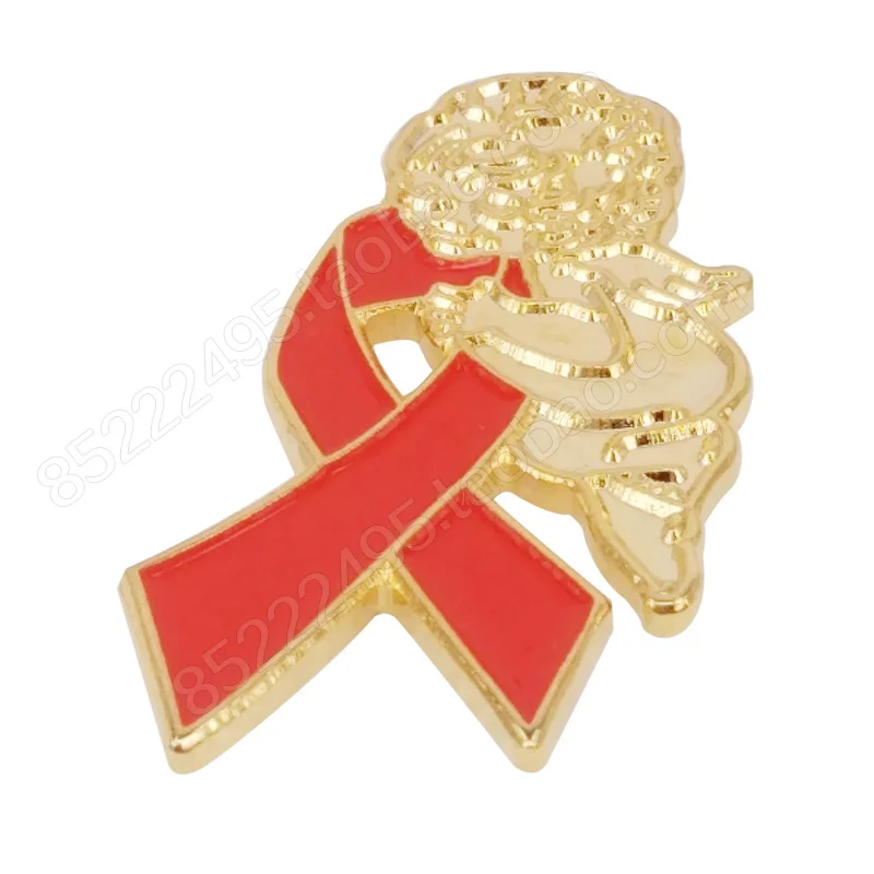 

Aids/HIV Awareness Angel Red Ribbon Lapel Pins