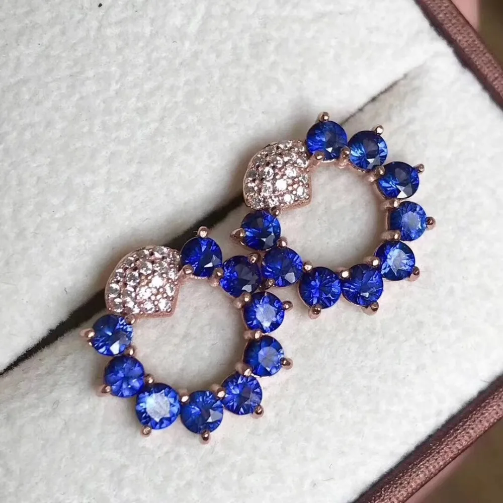

Серьги с сапфиром, ювелирные украшения из серебра 925 пробы, 3 мм, 18 шт.