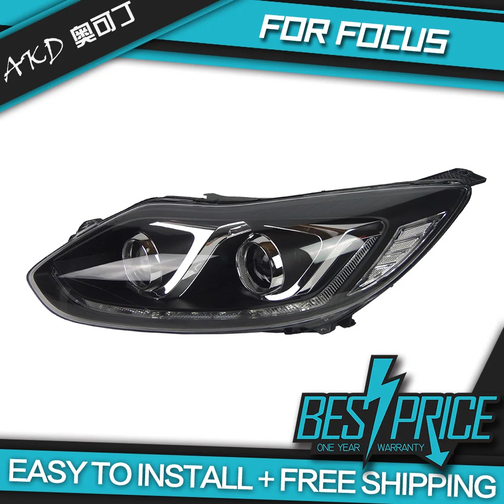 Автомобильный Стайлинг для Ford Focus фары 2012 2014 светодиодный задний фонарь DRL