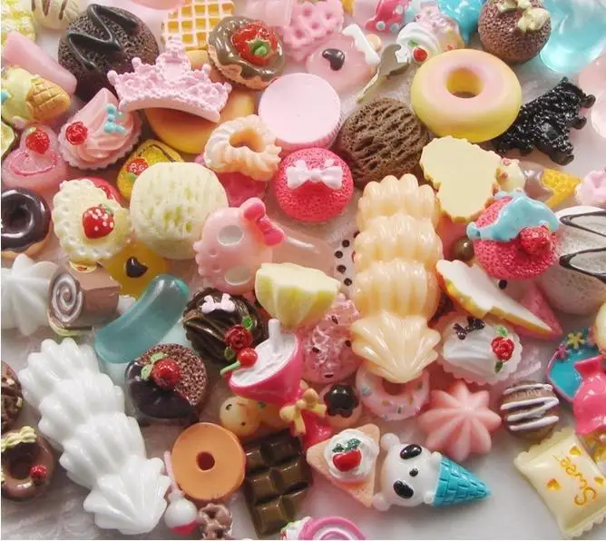 

16 kinds of style Flat back Resin Dessert Cabochons Resin Food/fruit/Christmas/animals Mobile phone DIY Accessory by 500pcs/lot