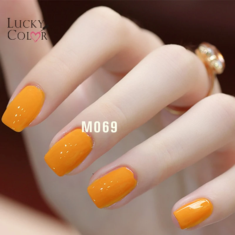Лак для ногтей Lucky Color оранжевый Гель лак долговечный УФ светодиод 10 мл/флакон 12