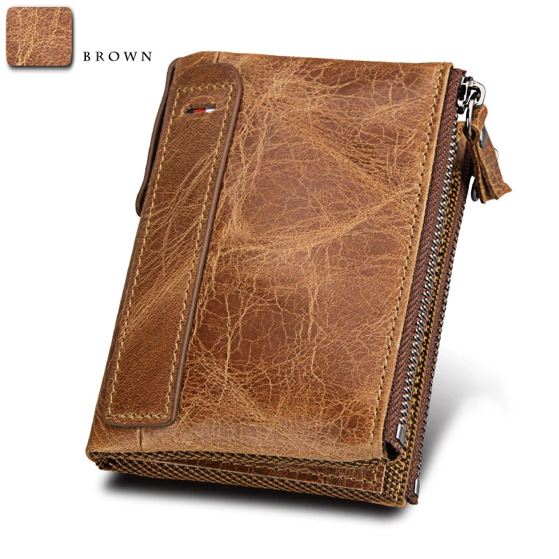 

Business Men Short Wallets Natural Real Leather Male Cow Genuine Leather Cash Purses Clutch New Fashion Crazy Horse Skin Wallet