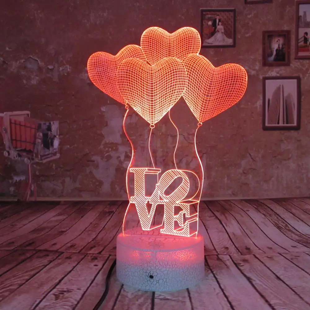 Удивительная 3D Оптическая иллюзия сенсорный ночник Светодиодная настольная