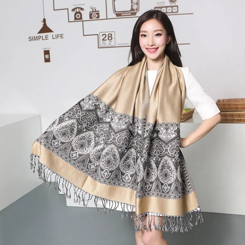 Зимний палантин с узором пейсли из Индии этнические шарфы Cachecol Inverno 100% Пашмина