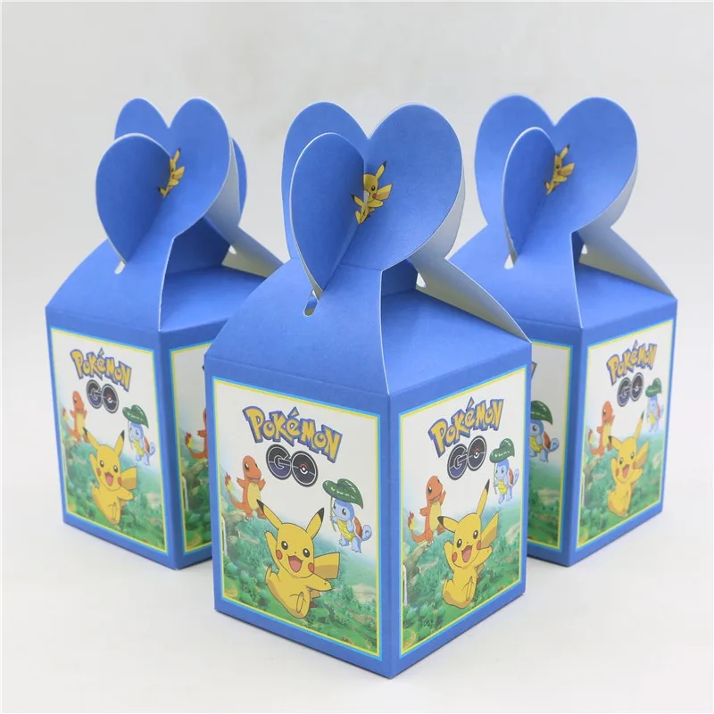 6pcs/set Pikachu theme Party Supplies Kids Birthday Baby Shower Decorations handle Gift Paper Box Candy supplies | Дом и сад