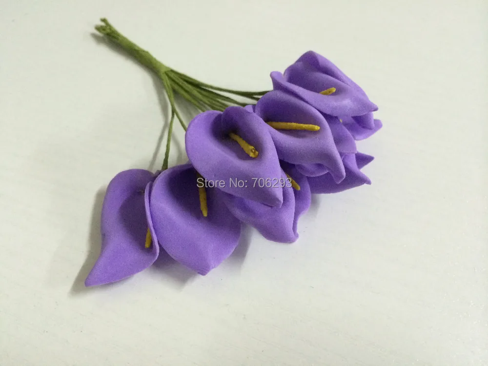 2014 NEW2.5CMX144PCS/ bag 7different colours Mulberry Calla Lily Paper Flower Bouquet/Scrapbooking simulation flowers PE | Дом и сад