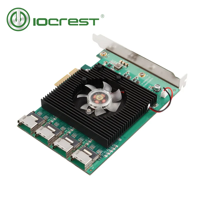 IOCREST 16 портов SATA 6G PCI Экспресс контроллер карты Marvell 88SE9215 чипсет PCIe на III 3 0 с