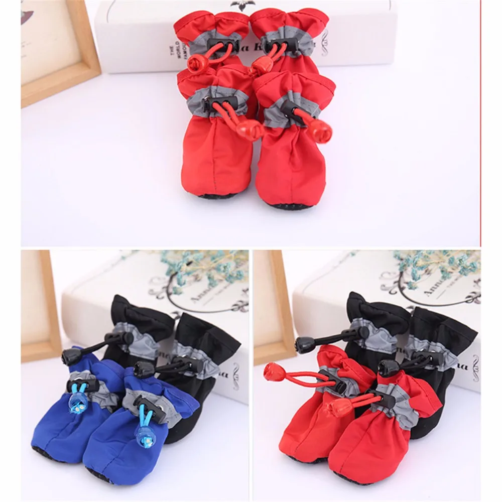 4 шт./компл. 7 размеров нейлоновая хлопковая Обувь для собак водонепроницаемые