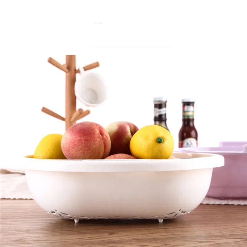 

Creative Double-Layer Reversible Dishwashing Drain Basket Kitchen Living Room Multi-Function Basin Basket Double-Piece