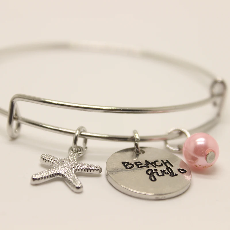 Браслет "Пляжная девушка" с жемчугом и подвеской в виде морской звезды, расширяемый, ювелирные украшения для женщин и девушек в подарок, модный стиль.