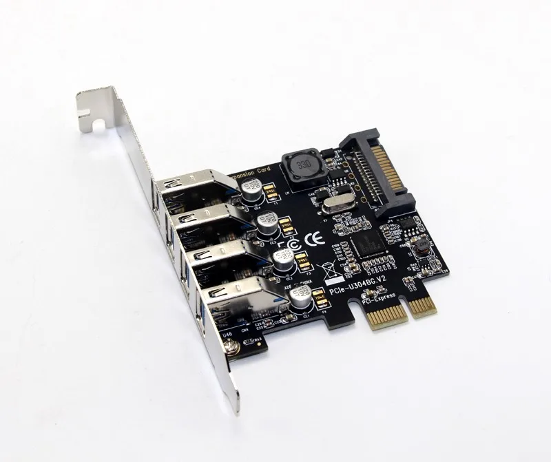 Высокая Скорость 5 Гбит USB 3.0 4-портовый PCI-Express Контроллер Карты w/Полный Низкий