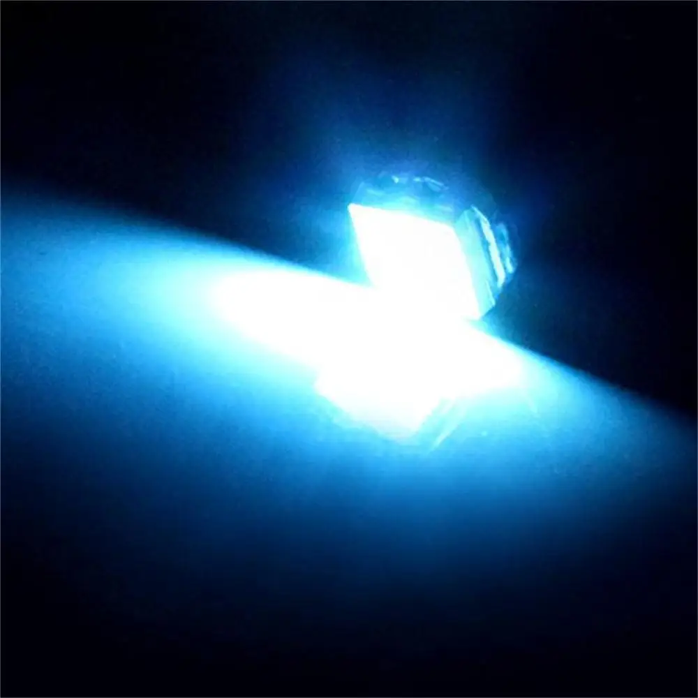 Кристально-синий DIN 10X T5 5050 1SMD 12V автомобильные лампы освещения приборов Авто Клин светильник Led для приборной панели Калибровочные лампы белый красный синий зеленый желтый - Испускаемый цвет: Кристально-синий
